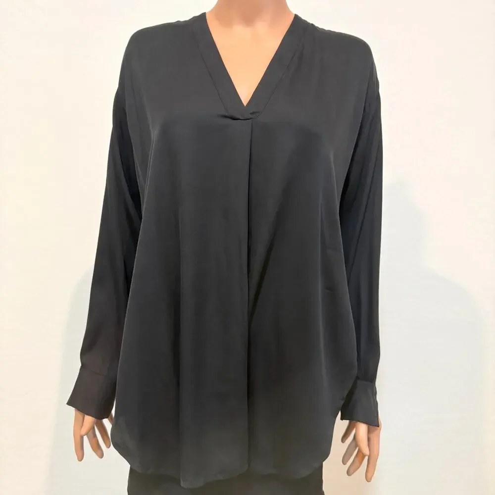 Vince small silk side split curve hem blouse tunic top TLS2 2787 - Picture 8 of 13